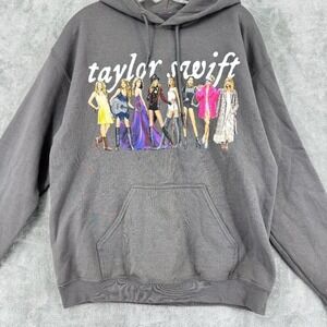 Taylor Swift Hoodie Womens Medium Pullover Sweatshirt Swiftee Hooded Casual Gray